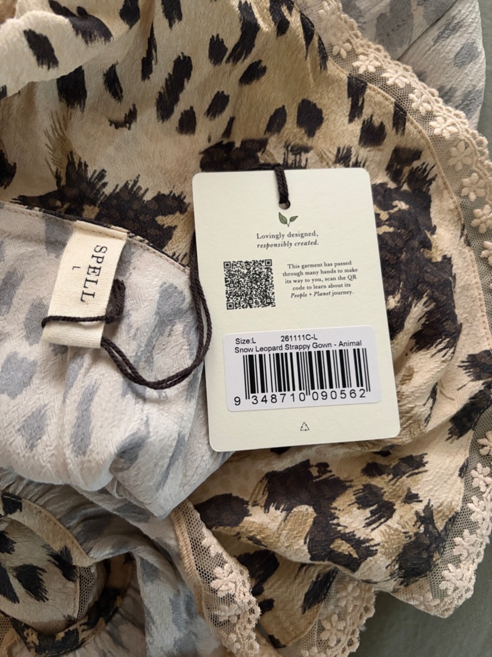 SPELL strappy snow leopard print maxi gown dress - Picture 4 of 5